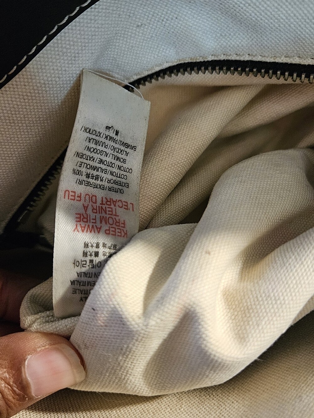 Burberry Canvas Tote with Black Trim - Picture 3 of 11